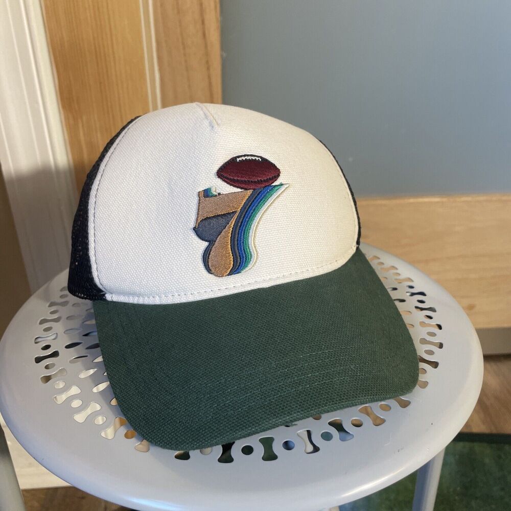 Zara Trucker Hat Green White Mesh Snapback Embroidered Graphic Baseball Cap M